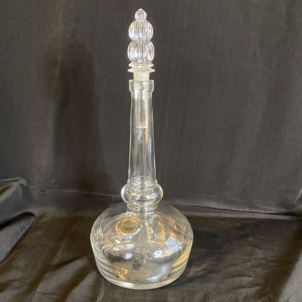 Willett Bourbon Glass Decanter w Stopper 13” Tall Vintage Liquor Bottle